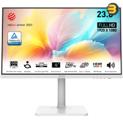 MSI Modern MD2412PW 23.8 Inch Full HD Desktop Monitor — 1920 x 1080 IPS Panel, 100Hz, Eye Comfort, VESA Mount, Built-in Speakers, Display Kit, 4 Directions Adjustable - HDMI 1.4b, USB Type-C