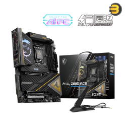 MSI MEG Z890 ACE Motherboard – LGA 1851, DDR5 up to 9200+ MT/s (OC), 24+2+1+1 Power Design, Frozr Guard Cooling, Dual Thunderbolt™ 4, Wi-Fi 7, PCIe 5.0, Audio Boost 5 HD, and EZ DIY Features for Unmatched Performance