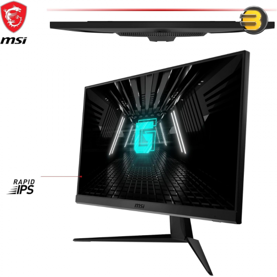 MSI G2412F 23.8 Inch FHD Gaming Monitor — 1920 x 1080 Rapid IPS Panel, 180 Hz / 1ms (GtG), 107% sRGB Color Gamut, Adaptive Sync - DP 1.2a, HDMI 2.0b CEC