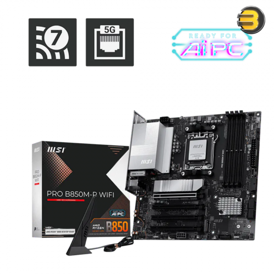 MSI PRO B850M-P WIFI AM5 motherboard with DDR5 support and PCIe 5.0 slot