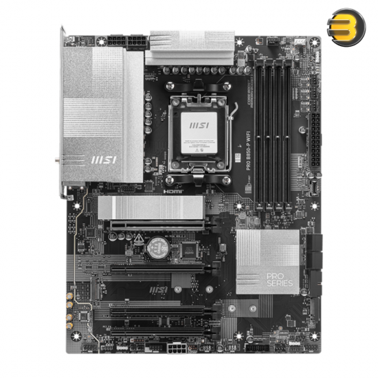 MSI PRO B850-P WIFI Motherboard – AMD Ryzen™ 9000/8000/7000 Series, DDR5 up to 8200+ MT/s (OC), 12+2+1 Power Design, Frozr Guard Cooling, PCIe 5.0, Wi-Fi 7, 5G LAN, Audio Boost, and EZ DIY Features for Ultimate Performance MSI PRO B850-P WIFI Motherboard – AMD Ryzen™ 9000/8000/7000 Series, DDR5 up to 8200+ MT/s (OC), 12+2+1 Power Design, Frozr Guard Cooling, PCIe 5.0, Wi-Fi 7, 5G LAN, Audio Boost, and EZ DIY Features for Ultimate Performance