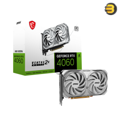 MSI GeForce RTX™ 4060 VENTUS 2X BLACK 8G OC – 8GB GDDR6, Boost Clock 2505 MHz, DLSS 3, Ray Tracing, Dual Fan Thermal Design, TORX Fan 4.0, Zero Frozr, and Reinforced Backplate for Efficient Gaming Performance