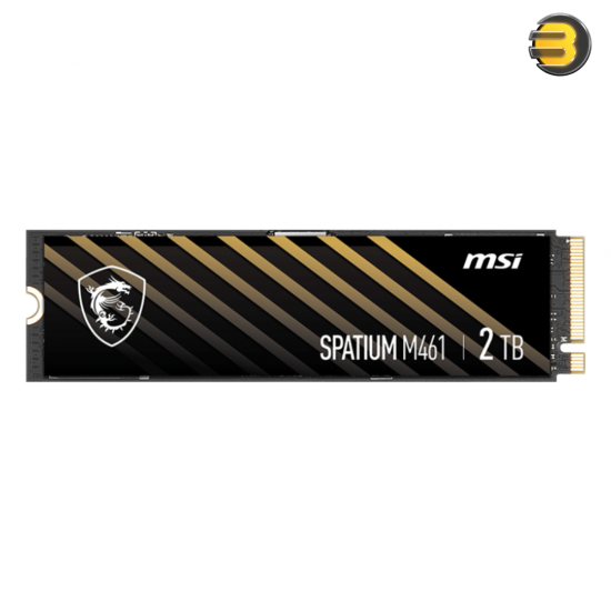 MSI SPATIUM M461 2TB PCIe 4.0 NVMe M.2 – NVMe 1.4, PCIe Gen4x4, Up to 5000MB/s Read, 4200MB/s Write, 900 TBW, Ideal for Desktop & Notebook