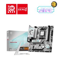 MSI B840M GAMING WIFI6E Micro-ATX AM5 Motherboard AMD B840 Chipset — Supports DDR5 Memory, WiFi 6E, 7+2+1 VRM Power Design, PCIe 5.0, HDMI 2.1, DisplayPort 1.4, 2.5G LAN