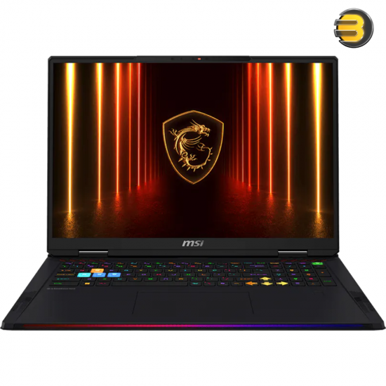 MSI Raider 18 HX AI A2XWJG 18" UHD+ 120Hz RTX 5090 Laptop with 64GB DDR5 Memory MSI Raider 18 HX AI A2XWJG gaming laptop with Intel Core Ultra 9 285HX, NVIDIA RTX 5090 24GB, 64GB DDR5 memory, 2TB PCIe Gen5 SSD and 18-inch UHD+ 120Hz Mini LED display