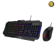 MSI FORGE GK100 COMBO Gaming Keyboard and Mouse Set — Mechanical-Style Keyboard with 19-Key Anti-Ghosting, Over 10 Million Key Actuations, Adjustable Tilt Feet, RGB Lighting; Ambidextrous Optical Mouse with 6400 DPI, 4 DPI Presets, RGB Lighting