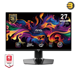 MSI MAG 271QPX QD-OLED E2 26.5 WQHD 2560x1440 Gaming Monitor — QD-OLED Panel, 240Hz Refresh Rate, 0.03ms GtG Response, True Black HDR 400, 10-bit Color, 178° Viewing Angles, 2x HDMI 2.1, DisplayPort 1.4a, USB-C with 15W PD, Tilt & Height Adjustable