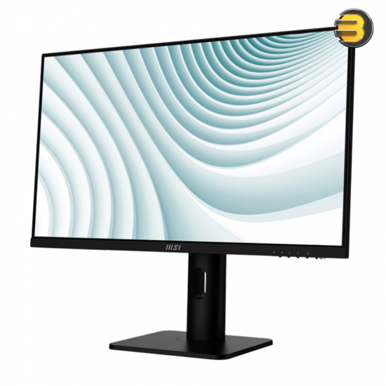 MSI PRO MP273AP 27 FHD 1920x1080 IPS Business Monitor — 100Hz Refresh Rate, 1ms MPRT Response, Adaptive-Sync, TÜV Eye Comfort, Anti-Glare, 2x 3W Speakers, DisplayPort 1.2a, HDMI 1.4b, VGA, Height/Tilt/Swivel/Pivot Adjust, VESA Mount