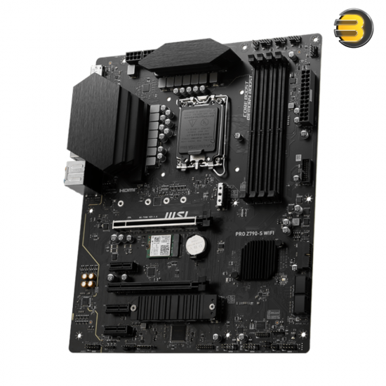 MSI PRO Z790-S WIFI Motherboard – LGA 1700, DDR5 up to 6600+ MHz (OC), 12+1+1 Power Design, PCIe 5.0, Extended Heatsink, Wi-Fi 6E, 2.5G LAN, Audio Boost, and Turbo USB for High-Performance Gaming and Productivity MSI PRO Z790-S WIFI Motherboard – LGA 1700, DDR5 up to 6600+ MHz (OC), 12+1+1 Power Design, PCIe 5.0, Extended Heatsink, Wi-Fi 6E, 2.5G LAN, Audio Boost, and Turbo USB for High-Performance Gaming and Productivity