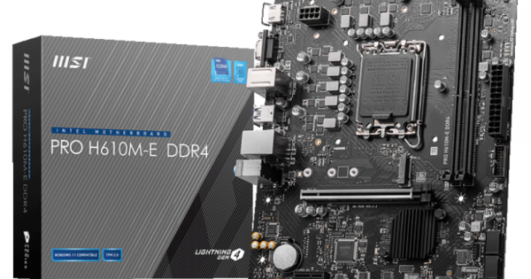 MSI PRO H610M-E DDR4 Motherboard, Micro-ATX - Supports Intel 12th