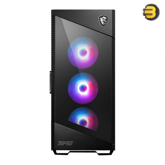 MSI MPG VELOX 100R Mid-Tower PC Case — Supports E-ATX/ATX/Micro-ATX/Mini-ITX Motherboards, Tempered Glass Side Panel, 4x 120mm ARGB Fans Included, Up to 380mm GPU Length, 175mm CPU Cooler Height, USB 3.2 Gen 2x2 Type-C, 7 Expansion Slots, ARGB Lighting