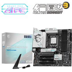 MSI B860M GAMING PLUS WIFI, M-ATX LGA1851 Intel B860 Chipset — DDR5 Support up to 8800+ MHz (OC), PCIe 5.0 x16, 3x M.2 NVMe Slots, Wi-Fi 7, 5Gbps LAN, USB 3.2 Gen 2x2 Type-C, Realtek ALC897 Audio, Advanced VRM Cooling, Compact Gaming Motherboard