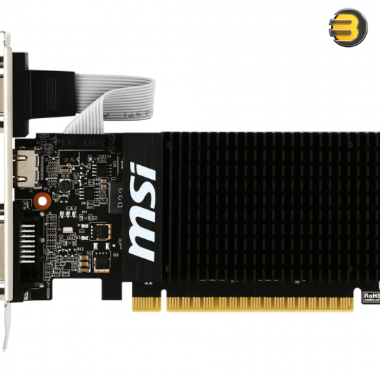 MSI GT 710 2GD3H LP – NVIDIA GeForce GT 710, 2GB DDR3, 64-bit, Low Profile Design, HDMI/DVI-D/VGA Outputs, HDCP Support, 19W Power Consumption, and DirectX 12 Compatibility for Compact and Efficient Computing