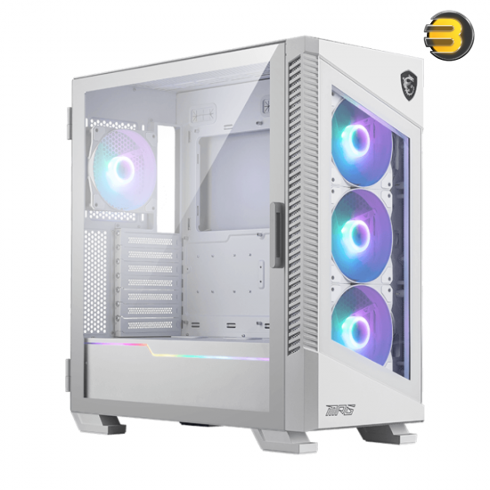 MSI MPG VELOX 100R White Mid-Tower PC Case — Supports E-ATX/ATX/Micro-ATX/Mini-ITX Motherboards, Tempered Glass Side Panel, 4x 120mm ARGB Fans Included, Up to 380mm GPU Length, 175mm CPU Cooler Height, USB 3.2 Gen 2x2 Type-C, ARGB Lighting MSI MPG VELOX 100R White Mid-Tower PC Case — Supports E-ATX/ATX/Micro-ATX/Mini-ITX Motherboards, Tempered Glass Side Panel, 4x 120mm ARGB Fans Included, Up to 380mm GPU Length, 175mm CPU Cooler Height, USB 3.2 Gen 2x2 Type-C, ARGB Lighting