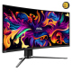 MSI MAG341CQP QD-OLED, 34 Curved OLED Gaming Monitor, 3440 x 1440 (UWQHD), OLED 0.03ms Response time, 175Hz, True Black HDR 400, HDMI, DP Port, USB Type C, Tilt, Height,Black