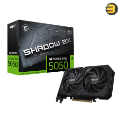 MSI GeForce RTX 5050 8G SHADOW 2X OC Graphics Card - 8GB GDDR6, Dual Fan, DLSS 4, Blackwell Architecture MSI GeForce RTX 5050 8G SHADOW 2X OC Graphics Card - 8GB GDDR6, Dual Fan, DLSS 4, Blackwell Architecture