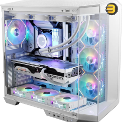MSI MAG PANO 100L PZ White Mid-Tower Case — ABS/SPCC, 270° Panoramic Glass, ATX/mATX/ITX Support (Regular & Back-Connect), GPU up to 380mm, CPU Cooler 166mm, USB 3.2 Gen2x2 Type-C, 8 Slots, 3x 120/140mm Top Fans, 2x 2.5"/3.5" Bays