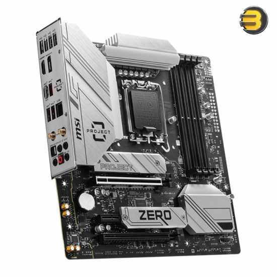 MSI B760M PROJECT ZERO Motherboard – LGA 1700, DDR5 up to 7800+ MHz (OC), PCIe 5.0, 12+1+1 Power Design, Extended Heatsink, Lightning Gen 4 M.2, USB 3.2 Gen 2x2, and Audio Boost for High-Performance Gaming and Productivity MSI B760M PROJECT ZERO Motherboard – LGA 1700, DDR5 up to 7800+ MHz (OC), PCIe 5.0, 12+1+1 Power Design, Extended Heatsink, Lightning Gen 4 M.2, USB 3.2 Gen 2x2, and Audio Boost for High-Performance Gaming and Productivity