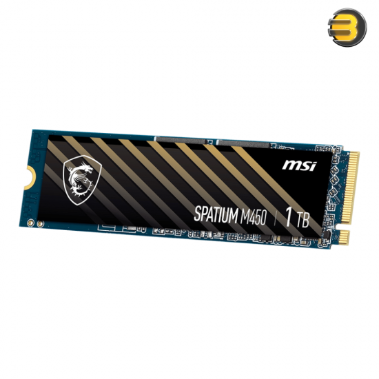 MSI SPATIUM M450 PCIe 4.0 NVMe M.2 1TB – High-Performance M.2 SSD, NVMe 1.4, PCIe Gen4x4, 3600MB/s Read, 3000MB/s Write, 1200 TBW, M.2 2280