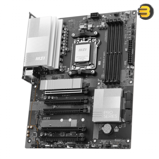 MSI PRO B840-P WIFI Motherboard – AMD Ryzen™ 9000/8000/7000 Series, DDR5 up to 8000+ MT/s (OC), Frozr Guard Cooling, Wi-Fi 7, PCIe 4.0, Audio Boost, and EZ DIY Features for Reliable Performance and Productivity MSI PRO B840-P WIFI Motherboard – AMD Ryzen™ 9000/8000/7000 Series, DDR5 up to 8000+ MT/s (OC), Frozr Guard Cooling, Wi-Fi 7, PCIe 4.0, Audio Boost, and EZ DIY Features for Reliable Performance and Productivity