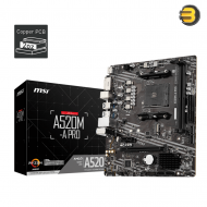 MSI A520M-A PRO Gaming Motherboard — AMD Ryzen 5000, AM4, DDR4, PCIe 3.0, SATA 6Gb/s, M.2, USB 3.2 Gen 1, DVI/HDMI, Micro-ATX