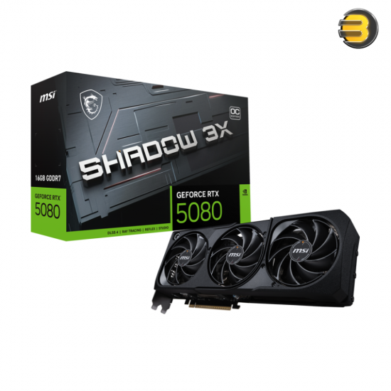 MSI GeForce RTX 5080 16G SHADOW 3X OC 16GB GDDR7 Gaming Graphics Card MSI GeForce RTX 5080 16G SHADOW 3X OC 16GB GDDR7 Gaming Graphics Card