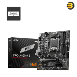 MSI PRO A620M-E ProSeries Motherboard — AMD AM5, DDR5, PCIe 4.0, SATA 6Gb/s, M.2, USB 3.2 Gen 1, Gbps LAN, DVI/HDMI, mATX