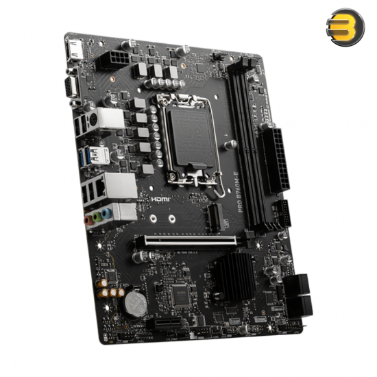 MSI PRO B760M-E – Intel LGA 1700 DDR5 Motherboard, Supports 14th/13th/12th Gen, Dual Channel DDR5 6400+MHz (OC), Core Boost, Memory Boost, PCIe 4.0 M.2, Audio Boost & Steel Armor VGA Protection