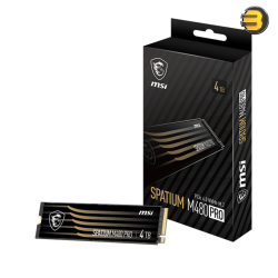MSI SPATIUM M480 PRO 4TB PCIe 4.0 NVMe M.2 – NVMe 1.4, PCIe Gen4x4, Up to 7400MB/s Read, 6000MB/s Write, 3000 TBW