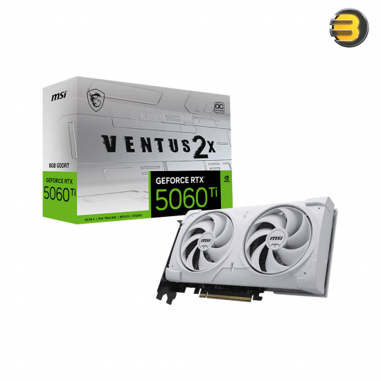 MSI GeForce RTX 5060 Ti 8G VENTUS 2X OC WHITE PLUS MSI GeForce RTX 5060 Ti 8G VENTUS 2X OC WHITE PLUS Graphics Card