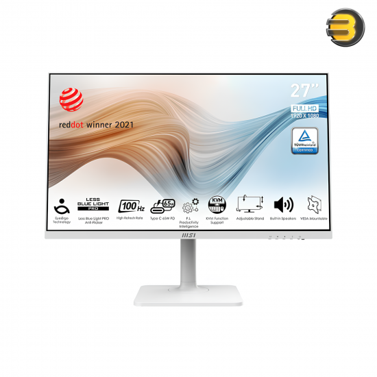 MSI Modern MD272XPW 27″ FHD (1920×1080) IPS Monitor – 100Hz, 1ms, USB-C 65W PD, KVM, Adaptive-Sync & Eye-Care Business Display MSI Modern MD272XPW 27″ FHD (1920×1080) IPS Monitor – 100Hz, 1ms, USB-C 65W PD, KVM, Adaptive-Sync & Eye-Care Business Display