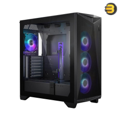 MSI MPG GUNGNIR 300R AIRFLOW Mid-Tower PC Case — Supports E-ATX/ATX/Micro-ATX/Mini-ITX, Up to 360mm GPU, 175mm CPU Cooler Height, 10 Fan Mounts with 4x 120mm ARGB PWM Fans Included, Dual 360mm Radiator Support, USB 3.2 Gen 2x2 Type-C, Tempered Glass