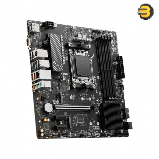 MSI PRO B650M-P – AMD AM5 DDR5 Motherboard, Dual Channel DDR5 7200+MHz (OC), Core Boost, Memory Boost, 6-layer 2oz PCB, PCIe 4.0 & Gen4 M.2, 2.5G LAN, Audio Boost, Steel Armor