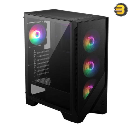 MSI MAG FORGE 120A AIRFLOW Mid-Tower PC Case — Supports ATX/Micro-ATX/Mini-ITX, Mesh Front Panel, 6 Pre-installed ARGB Fans (3 Front, 2 Top, 1 Rear), USB 3.2 Gen 1 x2, Tempered Glass Side Panel, 330mm Max GPU, 160mm CPU Cooler Height, 7 Expansion Slots MSI MAG FORGE 120A AIRFLOW Mid-Tower PC Case — Supports ATX/Micro-ATX/Mini-ITX, Mesh Front Panel, 6 Pre-installed ARGB Fans (3 Front, 2 Top, 1 Rear), USB 3.2 Gen 1 x2, Tempered Glass Side Panel, 330mm Max GPU, 160mm CPU Cooler Height, 7 Expansion Slots