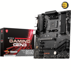 MSI B550 Gaming GEN3 Gaming Motherboard — AMD AM4, DDR4, PCIe 3.0, SATA 6Gb/s, M.2, USB 3.2 Gen 1, HDMI, ATX, AMD Ryzen 5000/4000 Series