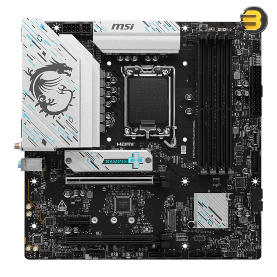 MSI B760M GAMING PLUS WIFI DDR4 micro-ATX motherboard with DDR4 memory support, PCIe 4.0 and Wi-Fi 6E