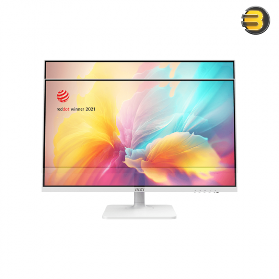 MSI Modern MD272QXPW 27 Inch 2K WQHD Office Monitor — 2560 x 1440 IPS Panel, 100 Hz, Eye-Friendly Screen, DisplayHDR 400, Speakers, 4-Way Adjustable Stand, KVM-DP 1.2a, HDMI 2.0b, USB Type-C, White