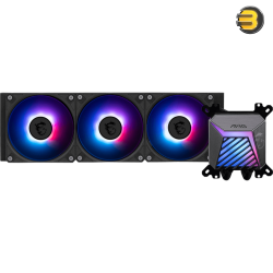 MSI MAG CORELIQUID A15 360 ARGB Liquid CPU Cooler – 360mm CycloBlade Design, EPDM Tubing, Pre-Installed Fans, Universal Socket Compatibility, and MSI Center Control for Optimal Cooling