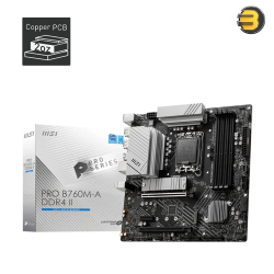 MSI PRO B760M-A DDR4 II Intel LGA 1700 Micro-ATX Motherboard - DDR4, PCIe 4.0, Dual M.2, 2.5G LAN MSI PRO B760M-A DDR4 II Intel LGA 1700 Micro-ATX Motherboard - DDR4, PCIe 4.0, Dual M.2, 2.5G LAN