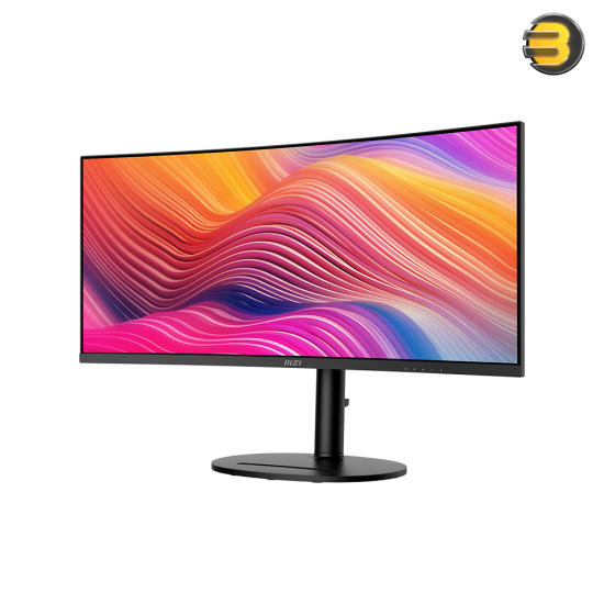 MSI Modern MD342CQP 34 inch UWQHD curved monitor with USB-C connectivity and ergonomic stand