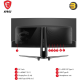 MSI MAG341CQP QD-OLED, 34 Curved OLED Gaming Monitor, 3440 x 1440 (UWQHD), OLED 0.03ms Response time, 175Hz, True Black HDR 400, HDMI, DP Port, USB Type C, Tilt, Height,Black