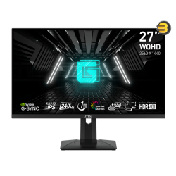 MSI G274QPX 27 QHD 2560x1440 Rapid IPS Gaming Monitor, 240Hz Refresh Rate, 1ms GtG Response, G-SYNC Compatible, HDR400, 98% DCI-P3, 136% sRGB, 2x HDMI 2.0b, DisplayPort 1.4a, USB Type-C PD 65W, Adjustable Stand, VESA Mount
