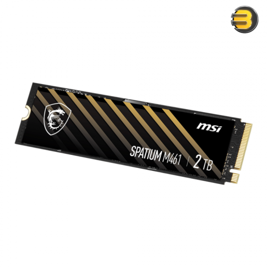 MSI SPATIUM M461 2TB PCIe 4.0 NVMe M.2 – NVMe 1.4, PCIe Gen4x4, Up to 5000MB/s Read, 4200MB/s Write, 900 TBW, Ideal for Desktop & Notebook