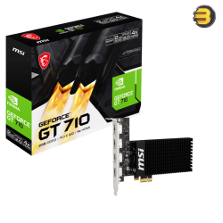 MSI GT 710 2GD3H 4HDMI Graphics Card – NVIDIA GeForce GT 710, 2GB DDR3, 4x HDMI 1.4a, Silent Heatsink, 10-Year Solid Capacitors