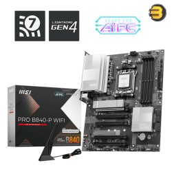 MSI PRO B840-P WIFI Motherboard – AMD Ryzen™ 9000/8000/7000 Series, DDR5 up to 8000+ MT/s (OC), Frozr Guard Cooling, Wi-Fi 7, PCIe 4.0, Audio Boost, and EZ DIY Features for Reliable Performance and Productivity