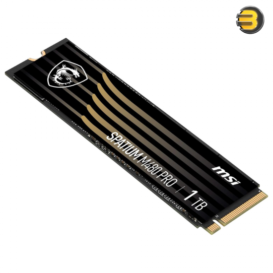 MSI SPATIUM M480 PRO 1TB PCIe 4.0 NVMe M.2 – NVMe 1.4, PCIe Gen4x4, Up to 7400MB/s Read, 6000MB/s Write, 3000 TBW, 1TB–4TB, M.2 2280 – Ideal for Desktop & Notebook