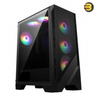 MSI MAG FORGE 120A AIRFLOW Mid-Tower PC Case — Supports ATX/Micro-ATX/Mini-ITX, Mesh Front Panel, 6 Pre-installed ARGB Fans (3 Front, 2 Top, 1 Rear), USB 3.2 Gen 1 x2, Tempered Glass Side Panel, 330mm Max GPU, 160mm CPU Cooler Height, 7 Expansion Slots
