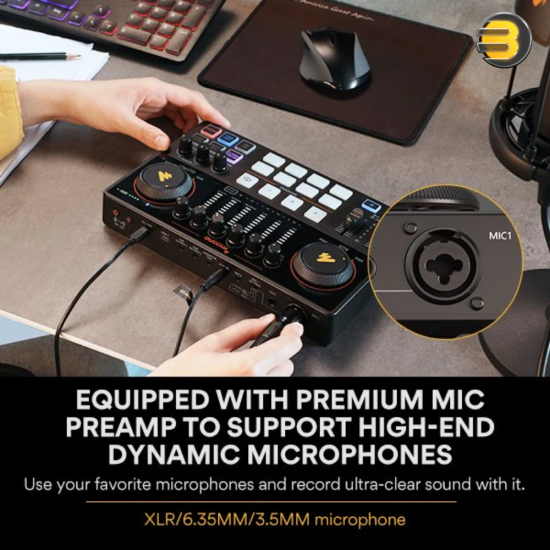 MAONO MAONOCASTER AME2A 10-Channel Podcast Mixer – Pro Preamp, 48V Phantom Power, Bluetooth 4.2, USB-C, 11 Sound Pads MAONO MAONOCASTER AME2A 10-Channel Podcast Mixer – Pro Preamp, 48V Phantom Power, Bluetooth 4.2, USB-C, 11 Sound Pads