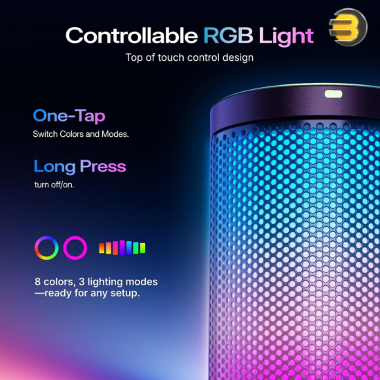 MAONO DGM20 USB condenser microphone with cardioid polar pattern, plug-and-play connectivity and compact black desktop design