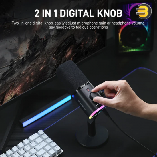 MAONO PD100X Dynamic USB/XLR Gaming Microphone – RGB Lighting, Cardioid Pattern, 48kHz/24-Bit MAONO PD100X Dynamic USB/XLR Gaming Microphone – RGB Lighting, Cardioid Pattern, 48kHz/24-Bit